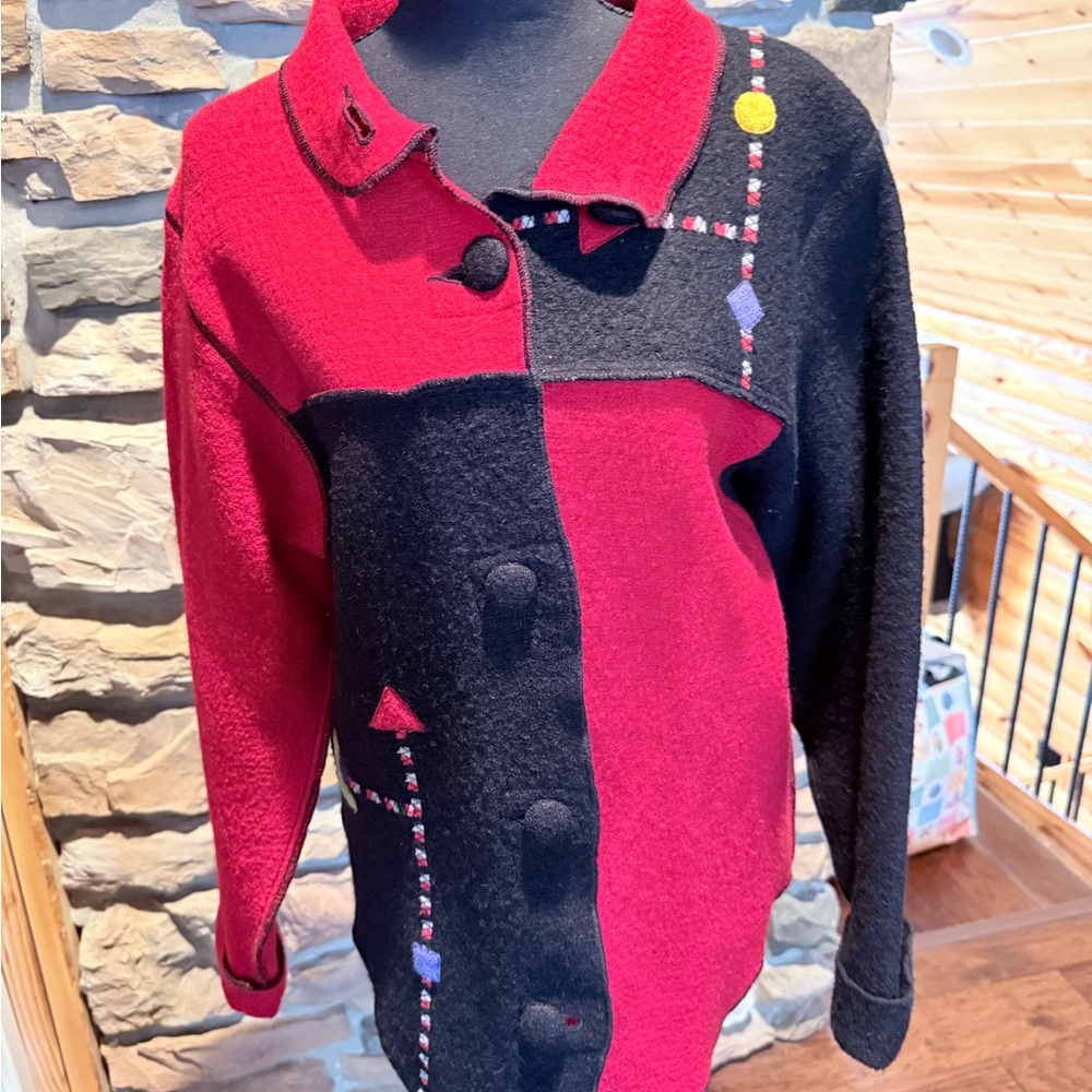 Canvasback Red and Black wool shacket!! It’s screaming teacher vibes to me !!
